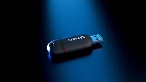 3D Rendering of a USB Thumb Drive Stock Illustration