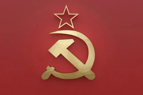 3d rendering of a USSR flag icon. Stock Illustration
