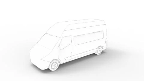 3d rendering of a utility van isolated in white background Stock Illustration