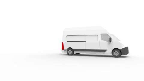 3d rendering of a utility van isolated in white background 스톡 일러스트
