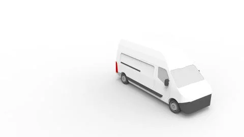 3d rendering of a utility van isolated in white background Illustrazione stock