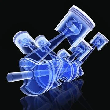 3D rendering of an v engine concept Stock Illustration