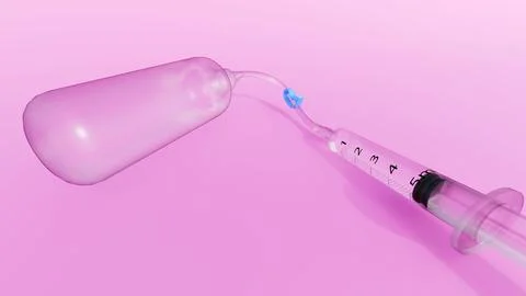 A 3d rendering of vaginal dilator pump specifically inflatable dilator. Stock Illustration