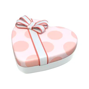 3D Rendering Valentine Chocolate Box on White Stock Illustration