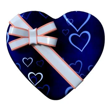 3D Rendering Valentine Chocolate Box on White Stock Illustration