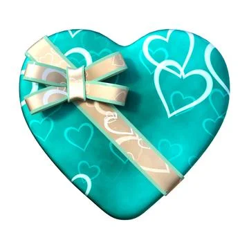 3D Rendering Valentine Chocolate Box on White Stock Illustration