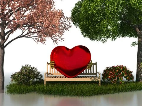 3d rendering for valentines day concept with elements Stock Illustration