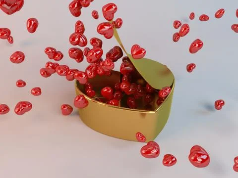 3d rendering for valentines day concept with elements Illustrazione stock