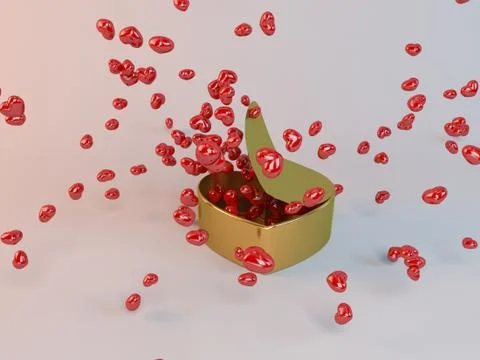 3d rendering for valentines day concept with elements Stock Illustration