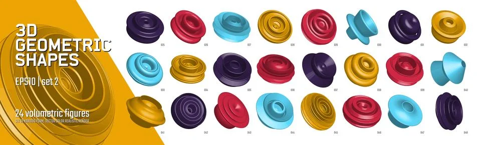 3D Rendering vector abstract geometric graphic elements for design, Collect.. Stock Illustration