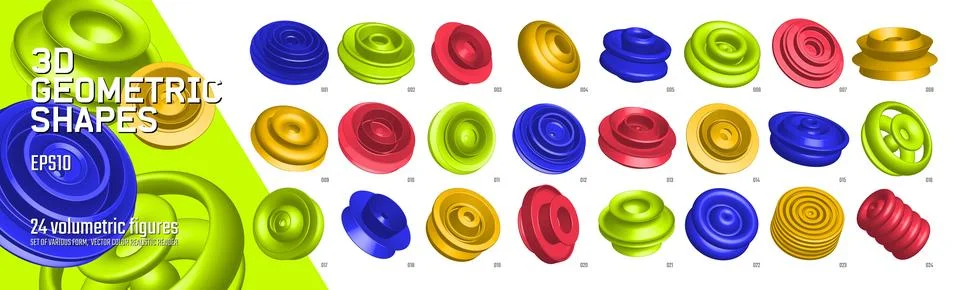 3D Rendering vector abstract geometric graphic elements for design, Collect.. Stock Illustration