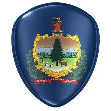 3d rendering of a Vermont USA State flag icon. Stock Illustration