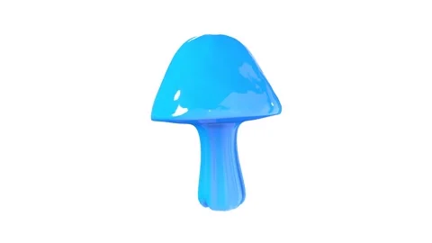 3D rendering of a vibrant blue mushroom in minimal style Stock-Footage 285924988