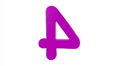 3D rendering of a vibrant purple number four with smooth edges Stock Footage 284237690