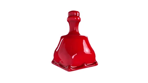 3D rendering of a vibrant red antique bell inside a vintage setting Stock Footage 285924764