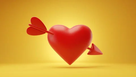 A 3D rendering of a vibrant red heart Video stock 330307766