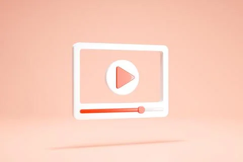 3D Rendering Video Player Icon Symbols Transparent Format Whit Color Side 스톡 일러스트