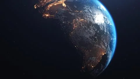 3D rendering view of forest fires and wars from space Stock Illustration