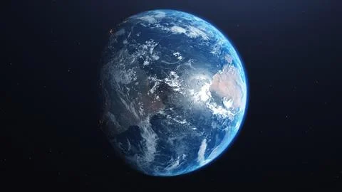 3D rendering of a view of the planet Earth from space Stock Photos