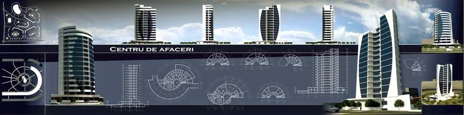 3d rendering views Stock Illustration