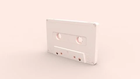 3d rendering of a vintage cassette isolated in studio background Stock Illustration