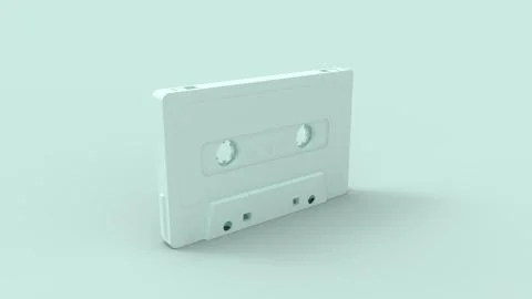 3d rendering of a vintage cassette isolated in studio background Stock Illustration