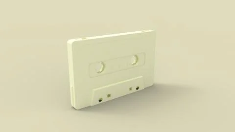 3d rendering of a vintage cassette isolated in studio background Stock Illustration