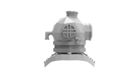 3d rendering of a vintage diving helmet mask isolated in white background Stock Illustration