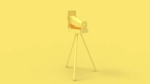 3d rendering of a vintage harmonica camera isolated in studio Stock Illustration