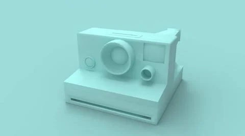 3d rendering of a vintage instant camera isolated in studio background 3d ... Stock Photos