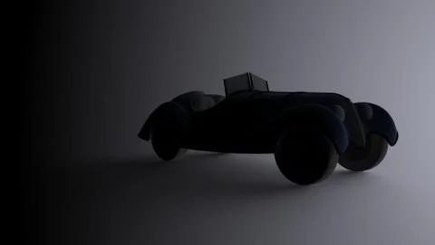 3d rendering of a vintage oldtimer car in dark studio background Stock Illustration