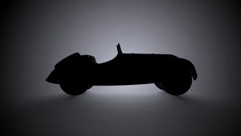 3d rendering of a vintage oldtimer car in dark studio background Illustrazione stock