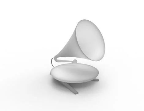 3D rendering of a vintage record player isolated in studio background. Stock Illustration