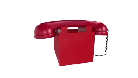 3D rendering of a vintage red telephone from the 1980s Stock Footage 284237976