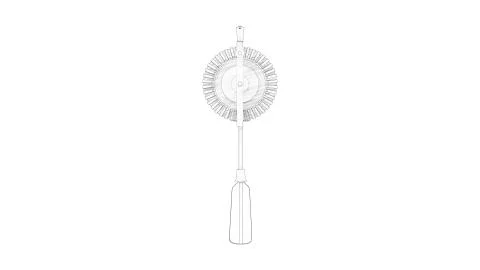 3d rendering of a vintage retro egg beater isolated in white background Stock Illustration