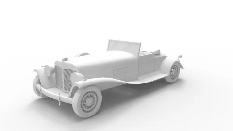 3d rendering of a vintage roadster car isolated in white background Stock Illustration
