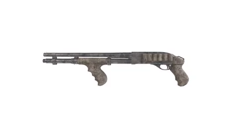 3D rendering of a vintage shotgun displayed on a white background 스톡 동영상 285355006