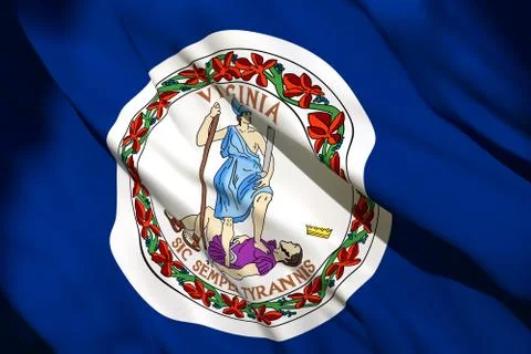 3d rendering of Virginia State flag Stock Illustration