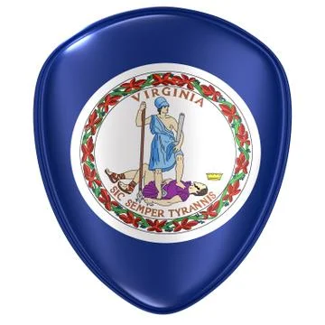 3d rendering of a Virginia USA State flag icon. Stock Illustration