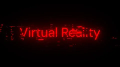 3D rendering virtual reality text with screen effects of technological glitch 스톡 일러스트