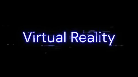 3D rendering virtual reality text with screen effects of technological glitch Stock-Illustration