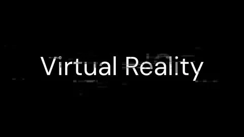 3D rendering virtual reality text with screen effects of technological glitch Stock Illustration