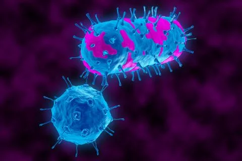 3d rendering of a virus. Abstract background propagation of the virus Stock Illustration