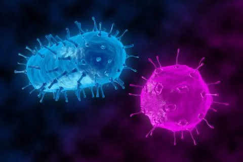 3d rendering of a virus. Abstract background propagation of the virus 스톡 일러스트