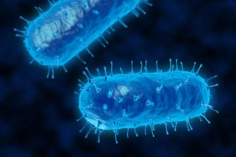 3d rendering of a virus. Abstract background propagation of the virus Stock Illustration