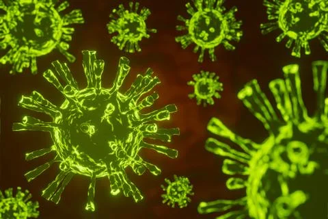 3d rendering of virus structure coronavirus pandemic outbreak medical illustr Stock Illustration