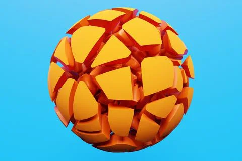 3D rendering of a volumetric shape of a ball. The geometry of shapes that are Stock Photos