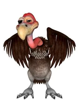 3D Rendering Vulture on White Illustrazione stock