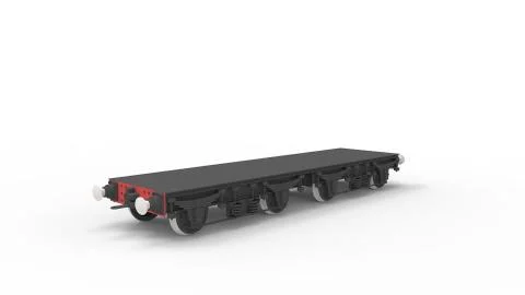 3D rendering of a wagon empty in white space train wheels transport Stock Illustration