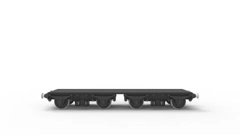 3D rendering of a wagon empty in white space train wheels transport Stock Illustration
